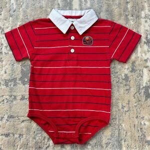 VTG Y2K Sesame Street Elmo Red Polo Summer Romper 18 months